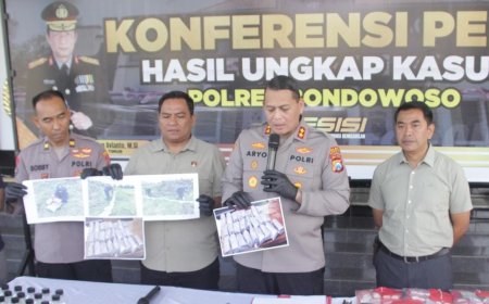 Polres Bondowoso Libatkan Gegana Brimob Polda Jatim Musnahkan 25 Kg Bubuk Mercon