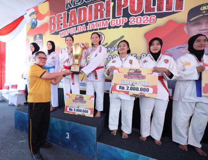 Kejuaraan Beladiri Polri Piala Kapolda Jatim 2026 Sambut Hari Bhayangkara ke 80, Polres Kediri Raih Gelar Juara